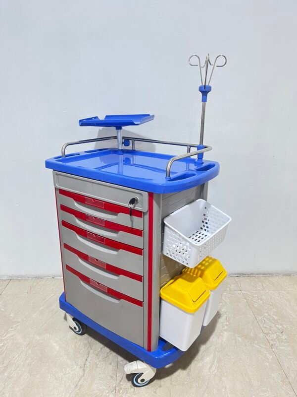 ABS Emergency Crash Cart 5 Drawer Storage