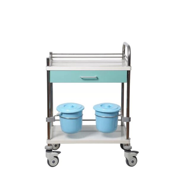 Hospital Dressing Trolley with Drawers and Waste Buckets