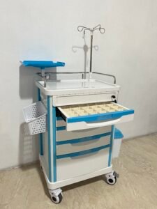Hospital Emergency Crash Cart with IV Pole