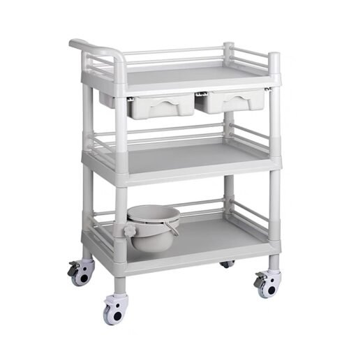 abs medical trolley with drawers and wheels