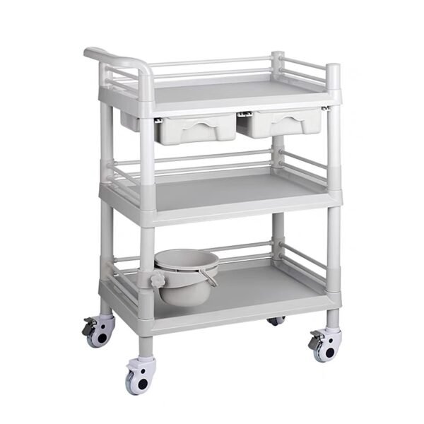 abs medical trolley with drawers and wheels