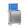 multifunction stainless steel emergency trolley with drawers and storage compartments