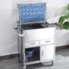multifunction stainless steel emergency trolley with drawers and storage compartments