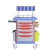 ABS emergency crash cart with 5 drawers and IV pole