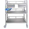 stainless steel medical dressing trolley Medical Dressing Trolley with 2 Drawers