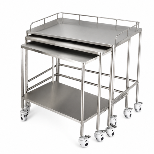 medical stainless steel nesting instrument trolley set for hospital