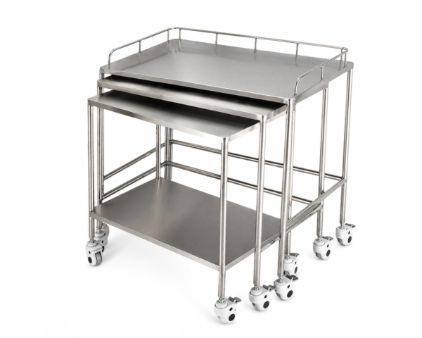 medical stainless steel nesting instrument trolley set for hospital