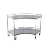 Fan-Shaped Instrument Trolley with Two Shelves