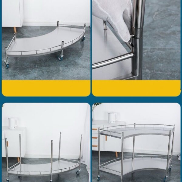 Hospital Instrument Trolley with Fan-Shaped Design