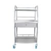 Stainless Steel Nursing Trolley with Drawer and Three Shelves