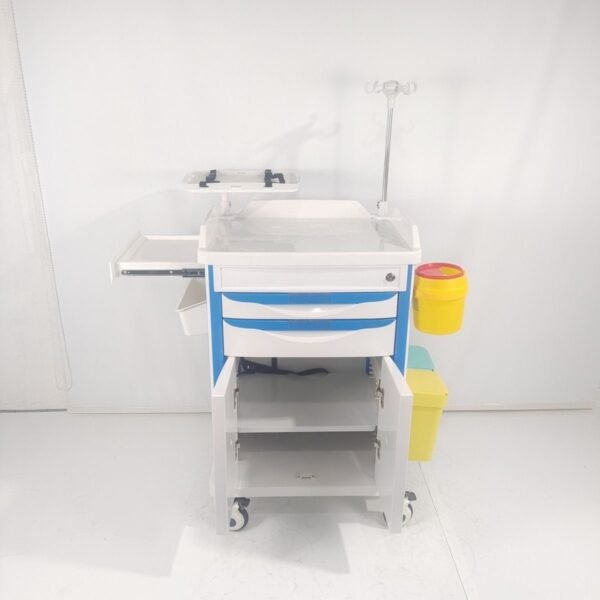 Emergency Crash Cart with Defibrillator Shelf