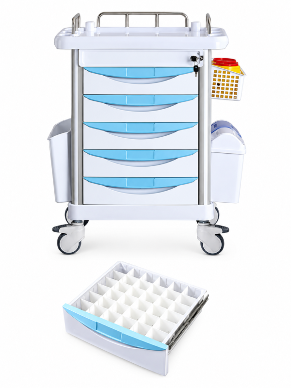 5 Drawer Emergency Crash Cart for Hospitals