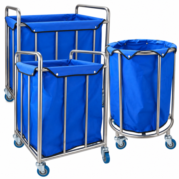 Stainless Steel Hospital Laundry Trolley with Waterproof Bag