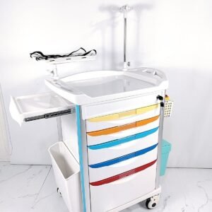 Medical Crash Cart with Defibrillator Shelf