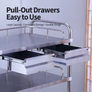 Stainless Steel Dressing Cart for Clinic Use