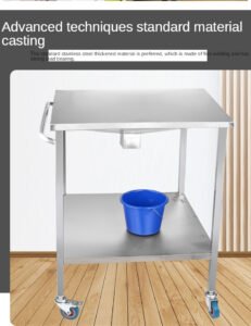 Hospital Instrument Trolley with Medical Bucket
