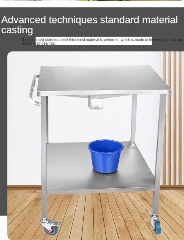 Hospital Instrument Trolley with Medical Bucket