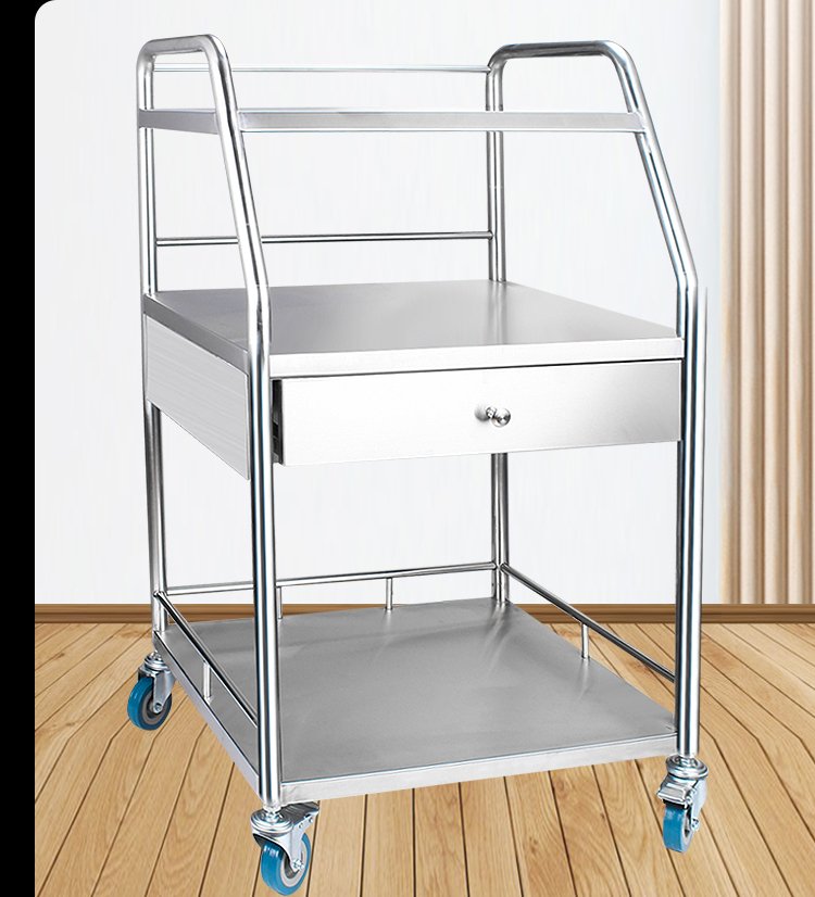 Hospital Nursing Trolley with Three-Tier Storage
