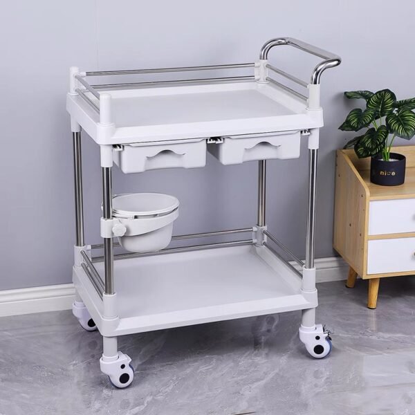 Mobile 3 Tier Medical Utility Cart for Clinic