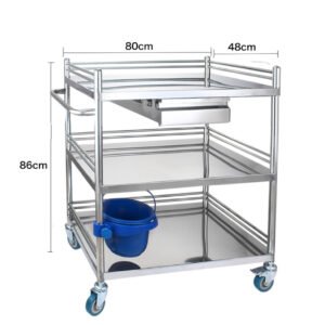 Medical Dressing Trolley with Three Shelves