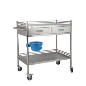 Stainless Steel Dressing Trolley with Double Drawers
