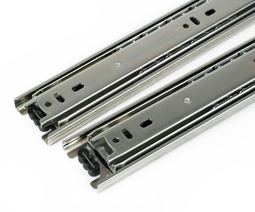 Close-up of ball-bearing drawer slides