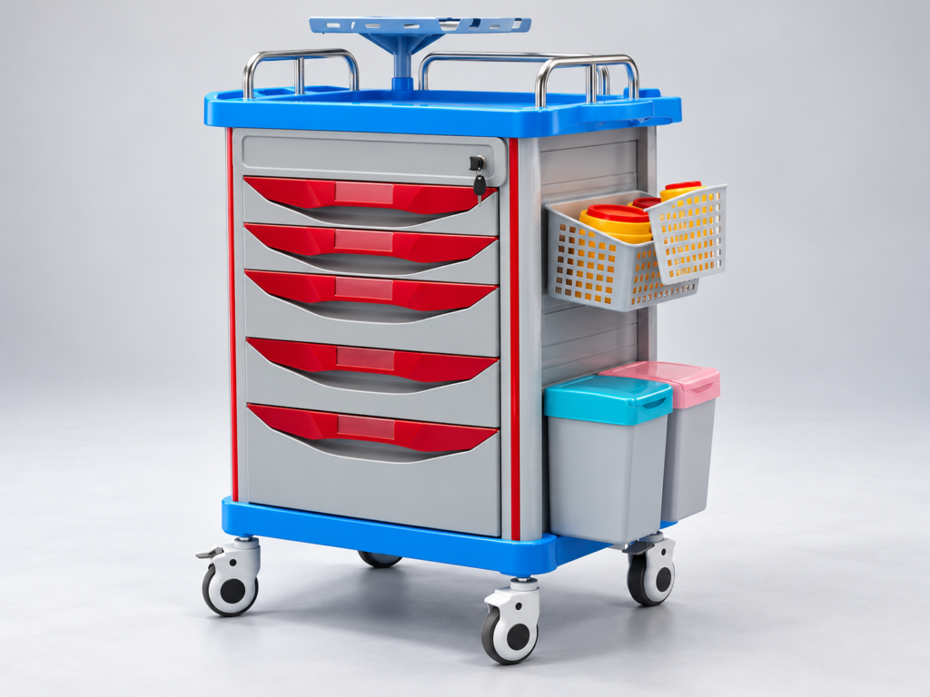 Crash cart casters trolley